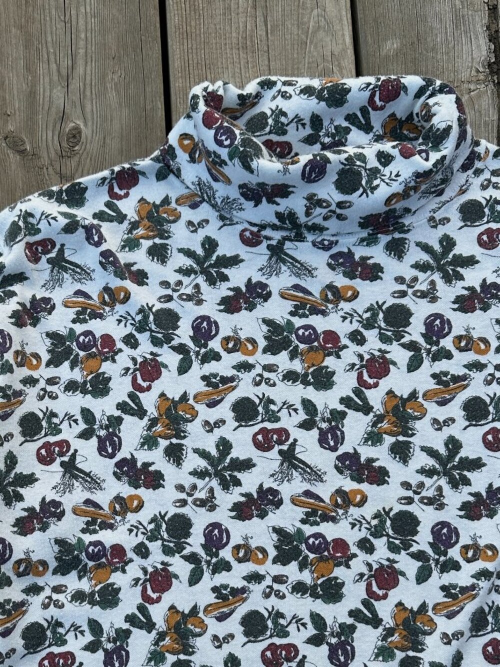 vegetable gourds autumn food roll over turtleneck 90s
